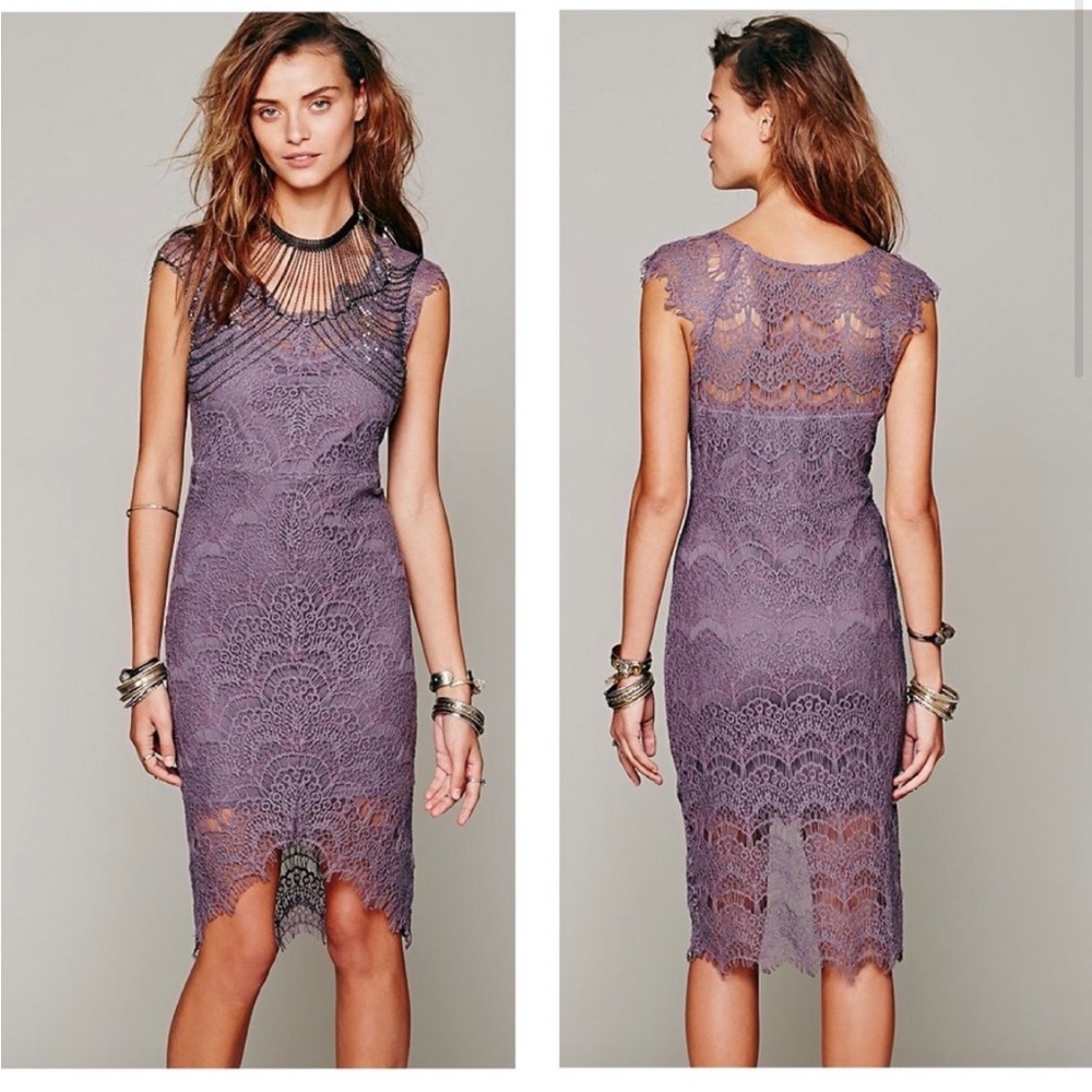 Free people peekaboo dress xs purple